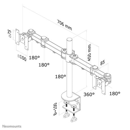 Bras de moniteur Neomounts FPMA-D960D