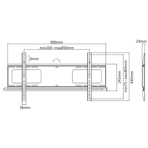 Wolff Mount | Anti-Diefstal Vaste TV Muurbeugel tot 90 inch | VESA 800x400