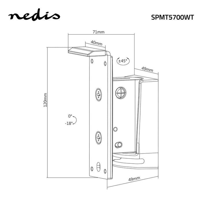 Muurbeugel voor Speakers | Voor Sonos® PLAY:1? | Kantelbaar en Draaibaar | Max. 3 kg