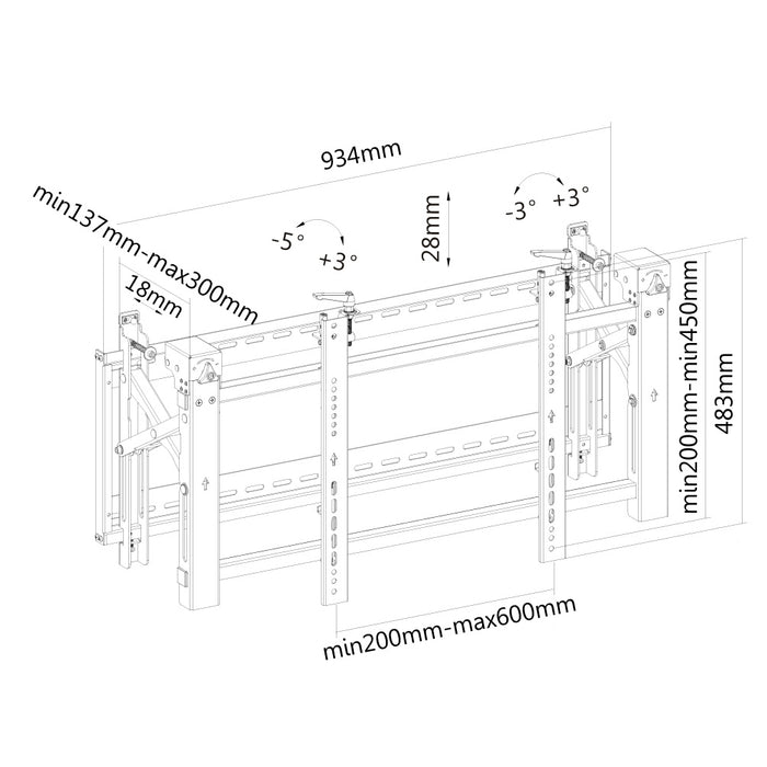 LED-VW2000BLACK Neomounts flatscreen wandsteun