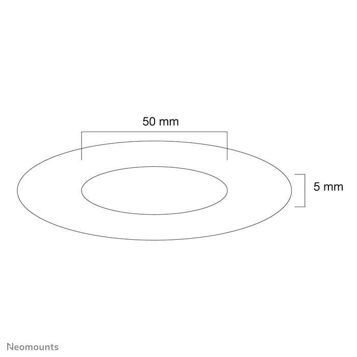 Neomounts FPMA-CRB5HM is een zwarte afdekrozet voor de flatscreen plafondsteunen Neomounts FPMA-C100 & C100SILVER.