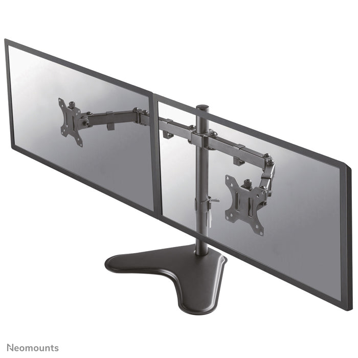 FPMA-D550DDBLACK is een bureausteun voor 2 flat screens t/m 32 inch.