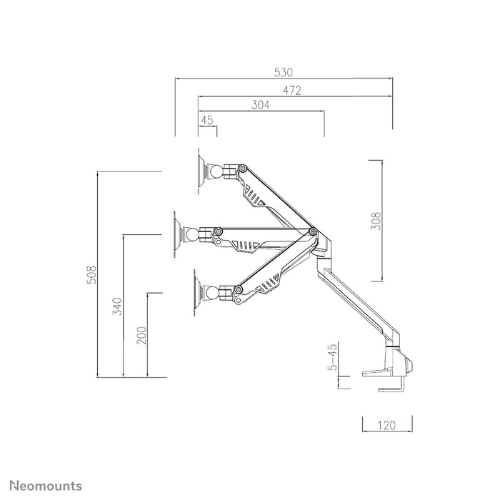 FPMA-D750DBLACK2 is een bureausteun met gasveer voor flat screens t/m 32 inch (81 cm).