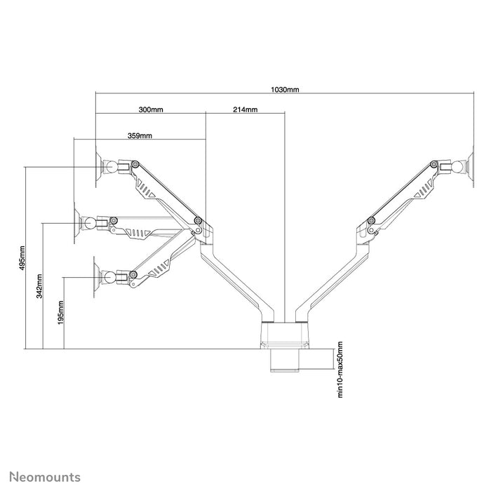 Neomounts FPMA-D750DSILVER is een bureausteun met gasveer voor flat screens t/m 32 inch (81 cm).