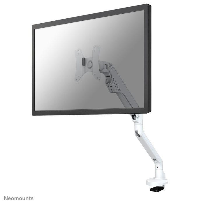 FPMA-D750WHITE2 is een bureausteun met gasveer voor flat screens t/m 32 inch (81 cm).