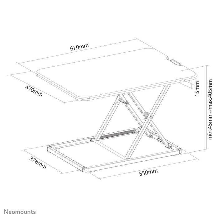 ultra platte zit-sta werkplek - Zwart