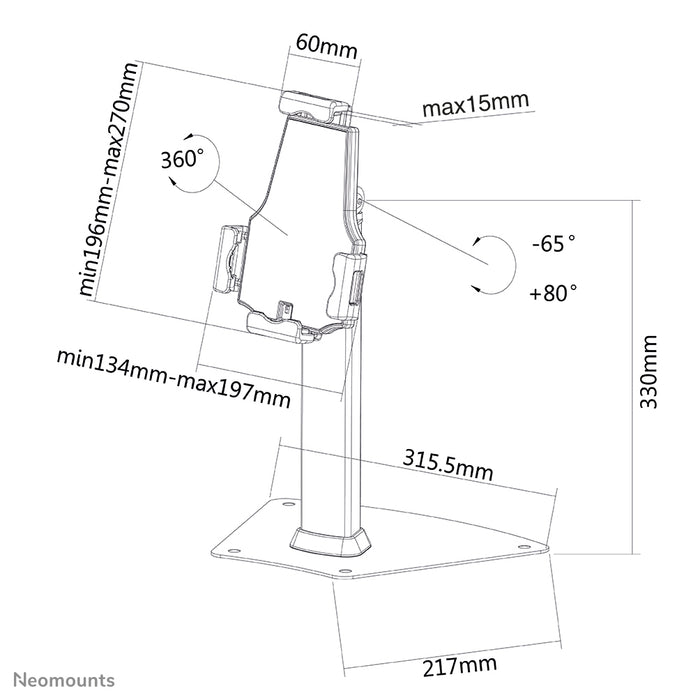 tablet steun TABLET-D150SILVER voor de meeste 7.9 inch-10.5 inch tablets, vergrendelbaar - Zilver