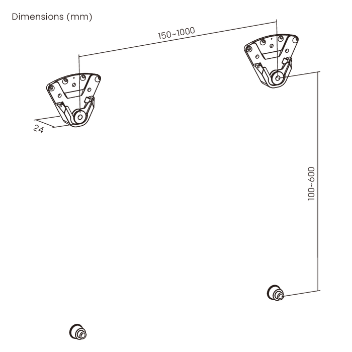 Wolff Mount – Support mural TV amovible pour extérieur et murs en plâtre | 32-75 pouces | 75 kg | Non-VESA