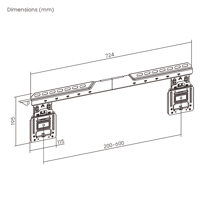 Support mural TV ultra plat Wolff Mount 9 mm 32-86 pouces | Support TV fixe jusqu'à 75 kg