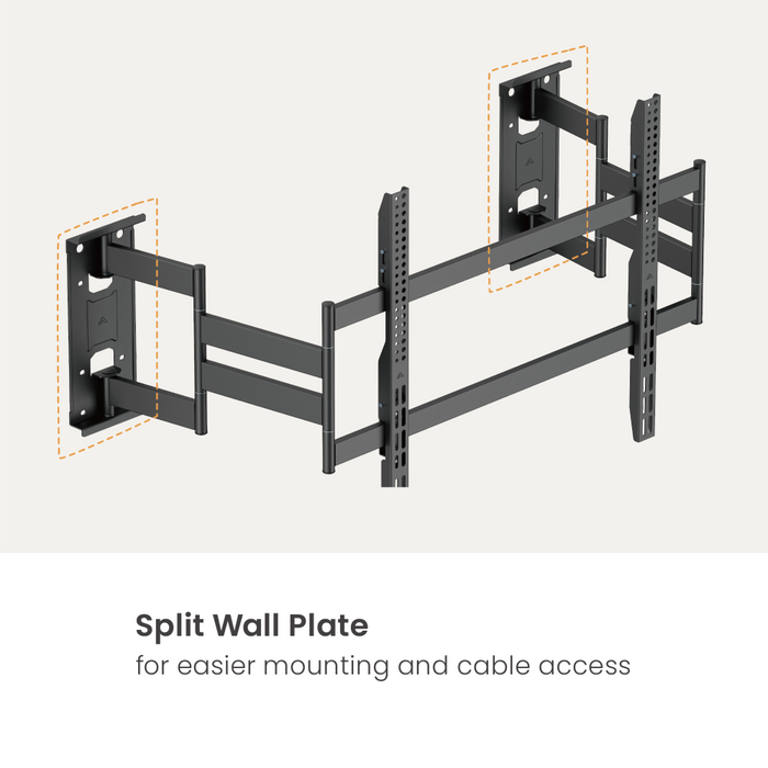 Wolff Mount Support Mural TV Ultra Résistant jusqu'à 100 pouces | Ultra Plat & Montage d'Angle