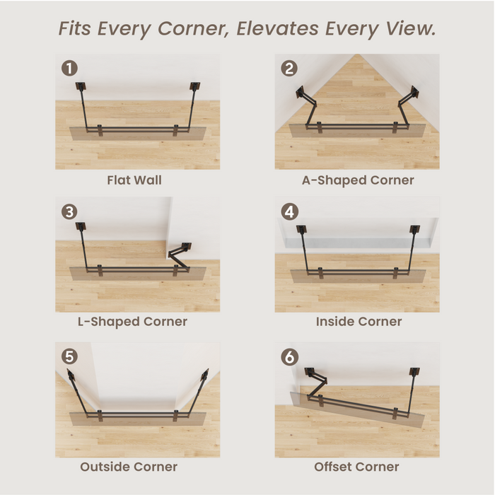 Wolff Mount Support Mural TV Ultra Résistant jusqu'à 100 pouces | Ultra Plat & Montage d'Angle