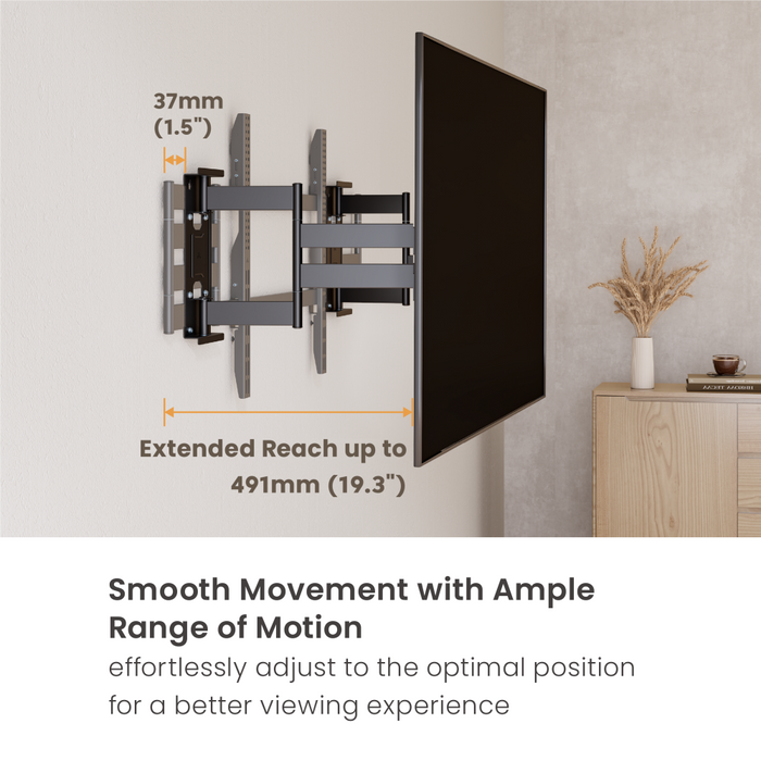 Wolff Mount Support Mural TV Ultra Résistant jusqu'à 100 pouces | Ultra Plat & Montage d'Angle