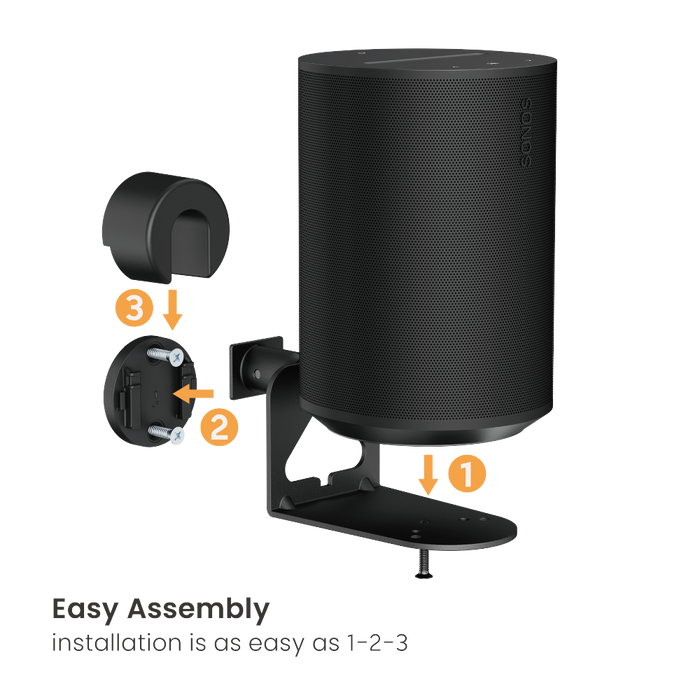 Support mural Wolff pour Sonos Era 100 & Era 300 – Pack duo noir