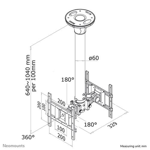 Neomounts FPMA-C200D TV plafondbeugel