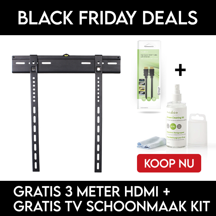 Zeer platte TV muurbeugel voor schermen tot 55" 0.9 cm van de wand | BLACK FRIDAY