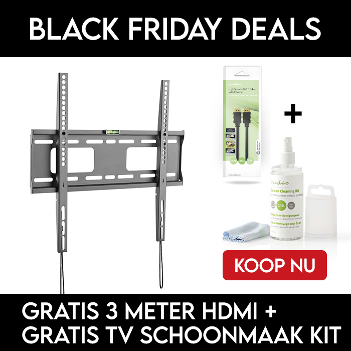 Platte muurbeugel voor schermen tot 55 inch | BLACK FRIDAY