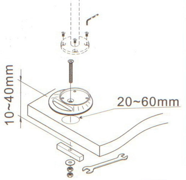 NewStar FPMA-D9GROMMET plaque de montage pour passe-câbles de bureau