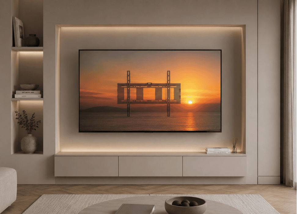 Support mural verrouillable Wolff Mount jusqu'à 90 pouces pour QLED UHD et OLED | Universel | VESA 600x400